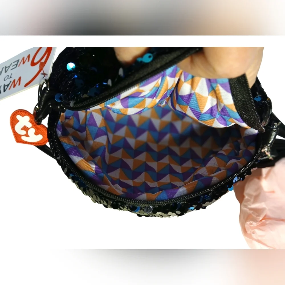 NWT TY Purse Fashion Flippy Sequin Purse - WADDLES the Penguin (8 Inch)